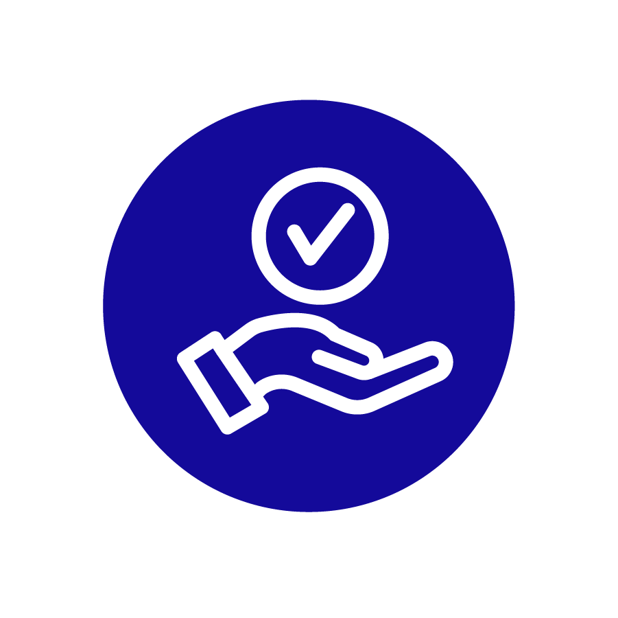 checkmark in hand icon