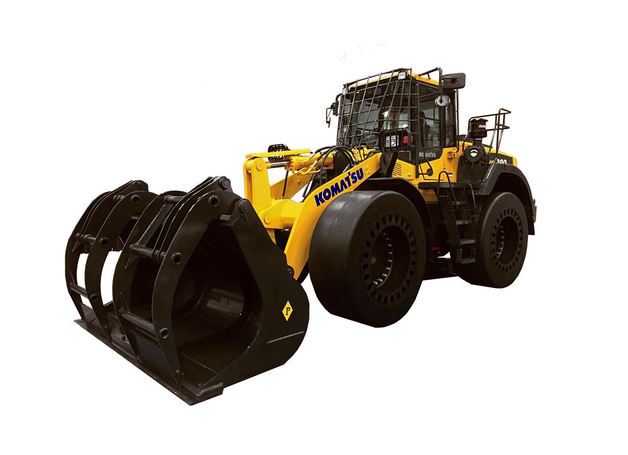 Waste handling wheel loader